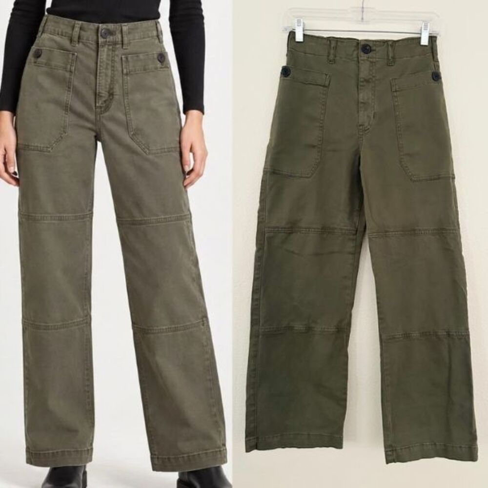 FRAME Oversized Pocket High Rise Utility Pant Washed Fatigue Army Women's 26